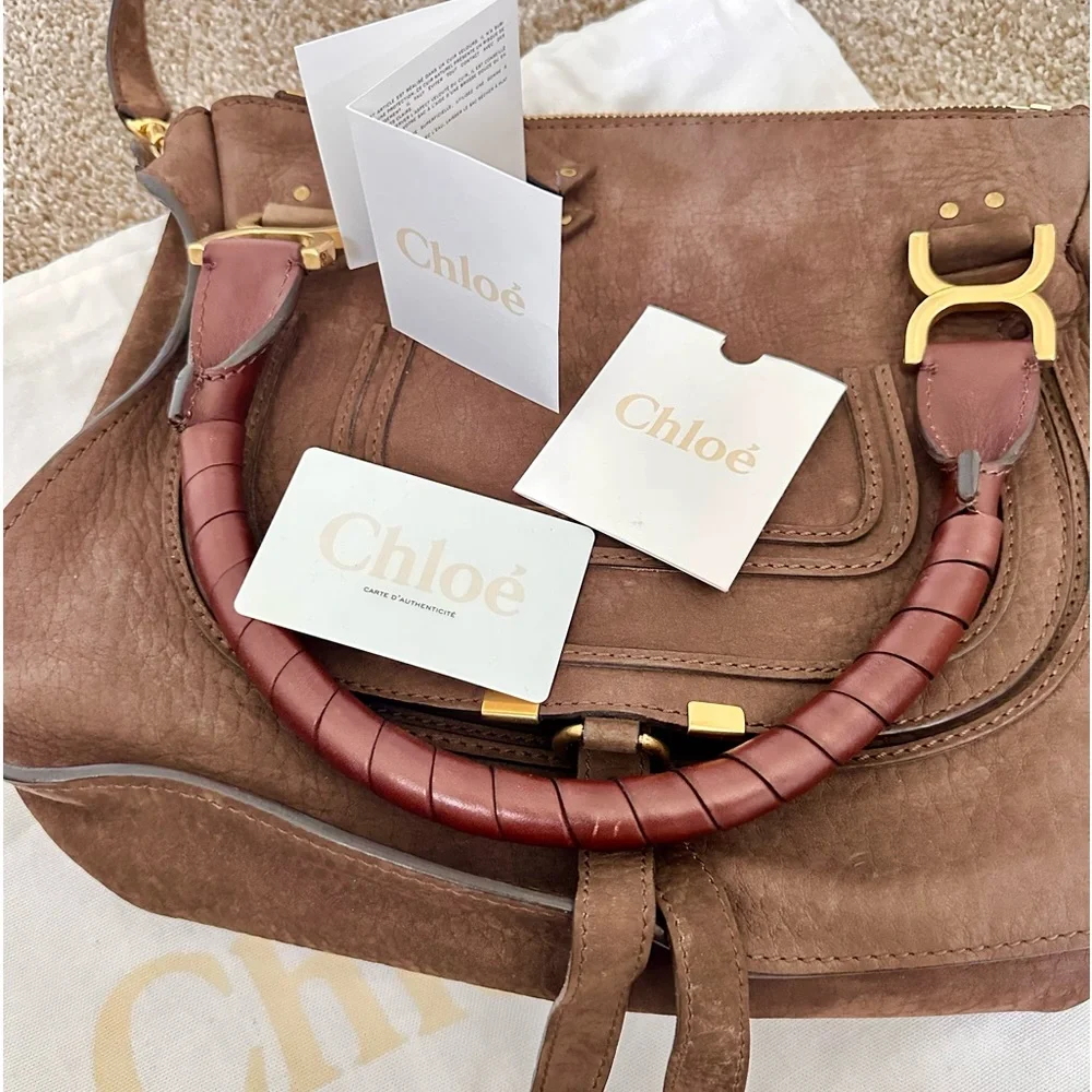 Original Chloe Brown leather Medium Marcie shoulder/crossbody bag - Picture 3 of 15